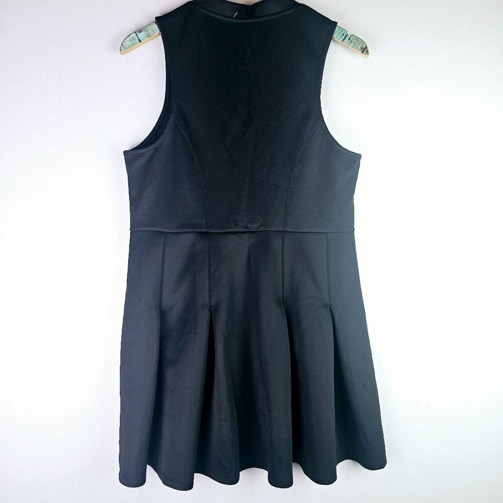 Halara Black V Neck Sleeveless Pleated Hem Mini Golf Active Dress, Sz XL, NWT - Picture 4 of 6